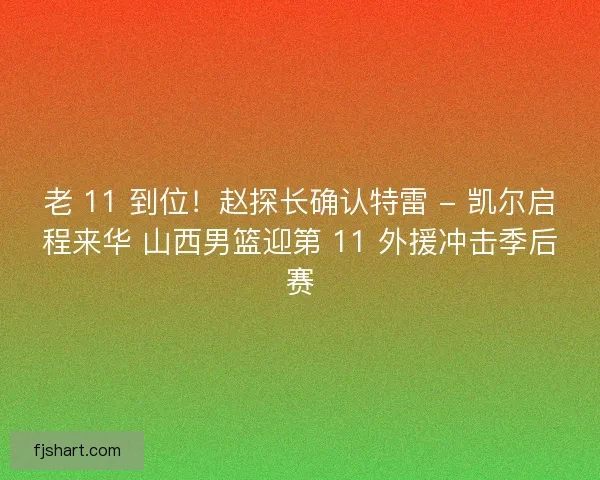 老 11 到位！赵探长确认特雷 - 凯尔启程来华 山西男篮迎第 11 外援冲击季后赛