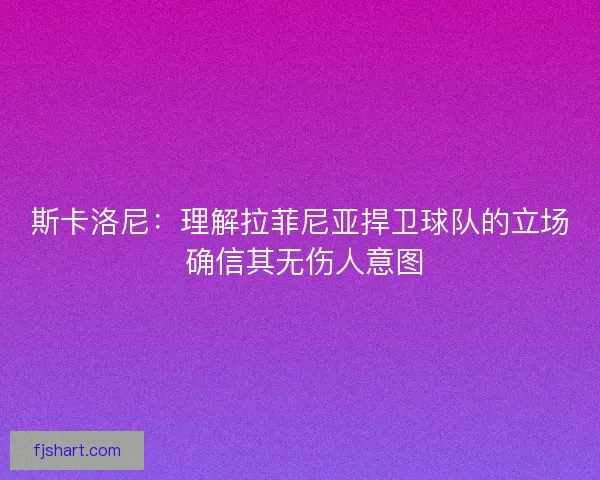 斯卡洛尼：理解拉菲尼亚捍卫球队的立场 确信其无伤人意图