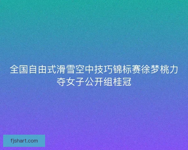 全国自由式滑雪空中技巧锦标赛徐梦桃力夺女子公开组桂冠 全国自由式滑雪空中技巧锦标赛徐梦桃力夺女子公开组桂冠